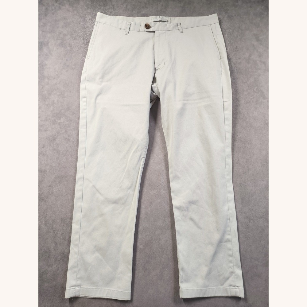 Proper Cloth Casual Pants Mens 36x28 Light Gray Supima Stretch Twill Chino